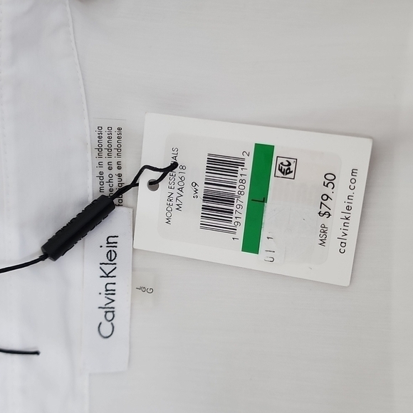 NWT Calvin Klein White Button Down Bell Half Sleeve Top Size Large - Picture 11 of 11